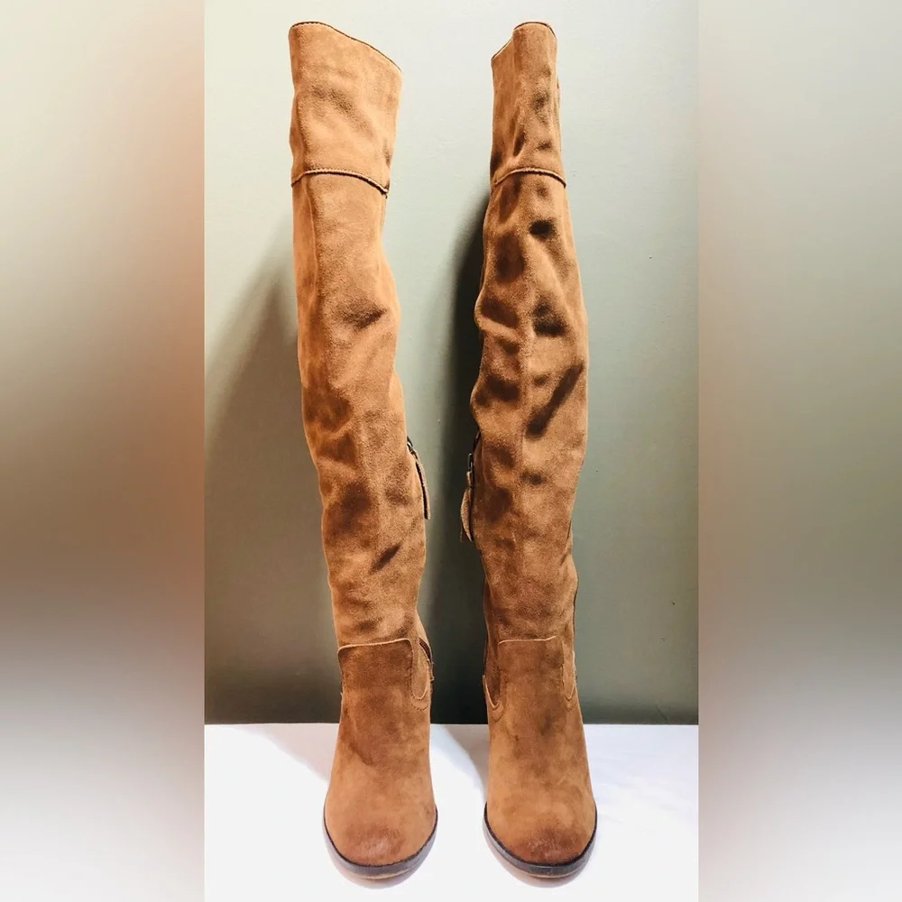 Dolce Vita Womens Brown Suede Heeled Knee High Boots Anthropologie Size 6? 6.5?